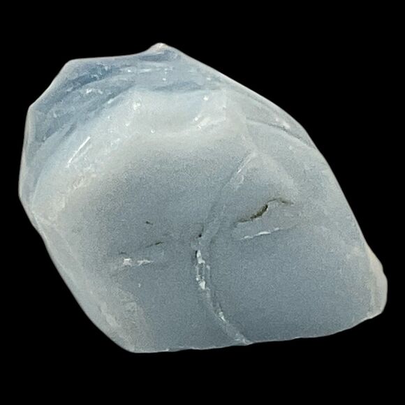 Satin Blue Layered Art Glass Cullet Glowing Manganese Slag Glass #5GL41 - Picture 4 of 7